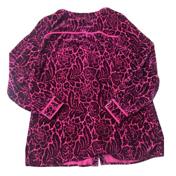 Sundance Velvet Burnout Floral Button Down Blouse Top Pink Purple Sz Small - Picture 8 of 8